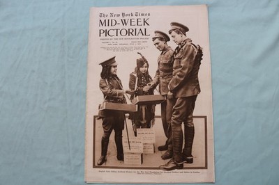 1915 JULY 1 NEW YORK TIMES MID-WEEK PICTORIAL - GIRLS SELLING FLOWERS - NP 9143