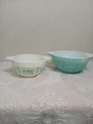 Vintage Pyrex Amish Butterprint Bowls 441  442 Blue White Fading No Chips Cracks