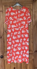 Oasis orange floral dress with side splits 18