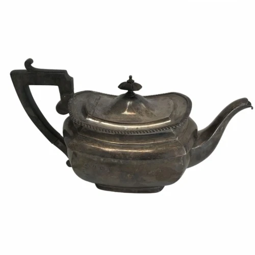Antique Sterling Silver Hallmarked Teapot Dark Handle Decorative Finial 700g+