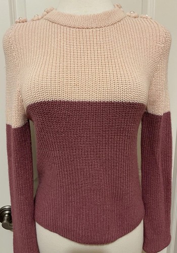 Stella Padro Paris Two Tone Pink Royal Baby Alpaga Sweater~ Sz S~ Beautiful- - Picture 8 of 12