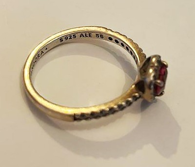 Pandora Damenring Timeless S 925 ALE 56 Elevated Red Heart Ring vergoldet