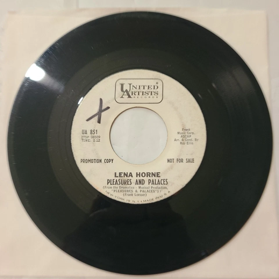 Lena Horne ~Feeling Good/ Pleasures and Palaces ~United Artists Promo 45 Record - Image 3 of 4