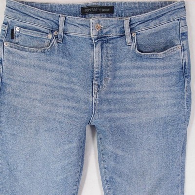 Herrens SuperDry SKINNY Slim Elasthan Blau Jeans W34 L34