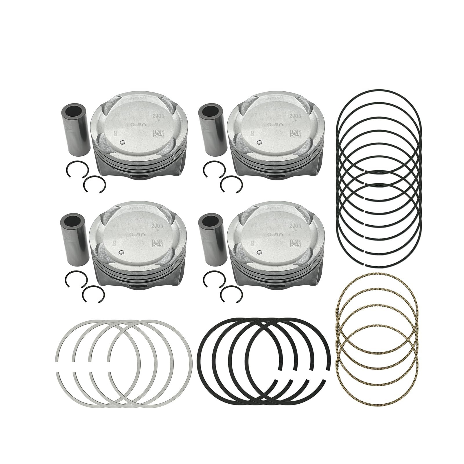 Engine Piston Ring Kit Hyundai Elantra Tucson Kia Soul 1.8/2.0L +0.50mm Oversize
