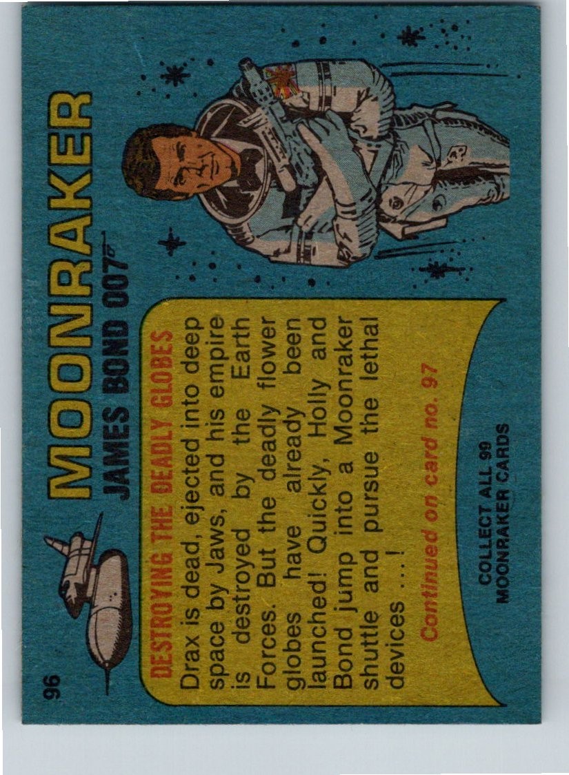 1979 Topps Moonraker #96 Destroying the Deadly Globes! James Bond