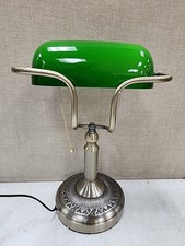 NEW Bankers Desk Lamp,Green Glass Shade,Vintage Desk Lamp with Pull Chain Switch