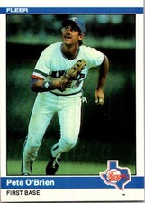 Pete O'Brien 1984 Fleer #423 Rookie Texas Rangers