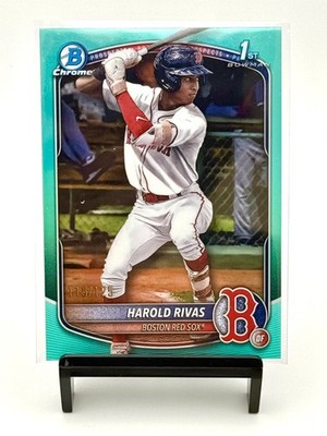 2025 Bowman Chrome Prospects Harold Rivas #BCP-216 Aqua Refractor /125 (RC)