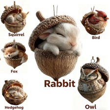 Forest Animal Acorn Cozy Christmas Ornaments 2D Acrylic Christmas Tree Ornaments