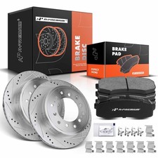 A-Premium 12.28 inch(311.92 mm) Rear Drilled and Slotted Disc Brake Rotors + ...