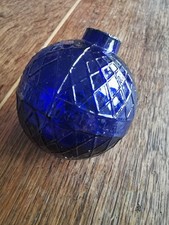 Antique Glass Target Ball  N B Glass works Perth Cobalt Blue