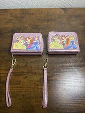Disney Parks Princess Kids Wallets Set Of 2 Pink Belle Ariel Cinderella