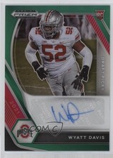 2021 Panini Prizm Draft Picks Green Wyatt Davis #DPA-WDA Auto 18bz