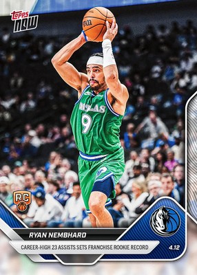 2025-26 Topps Now NBA #254 Ryan Nembhard Dallas Mavericks RC PRESALE