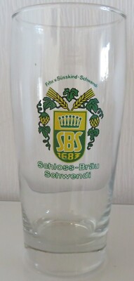 Altes Bierglas Schloss Bräu Schwendi 0,5L VEBA-Glas Willybecher