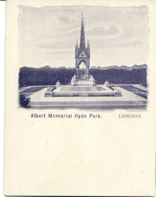 Albert Memorial Hyde Park London Vintage Postkarte Hofkarte