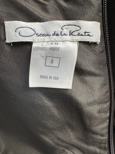 OSCAR DE LA RENTA BLACK SILK EXCLUSIVE EMBROIDERED SLEEVELESS DRESS SIZE 8 - Picture 14 of 15