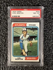 1974 Topps Baseball #244 Carl Morton PSA 8
