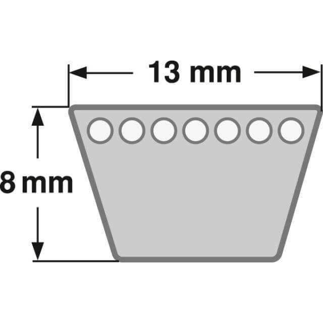 Cinghia Trapezoidale Classica A/13 X 1225 Li DIN 2215: Neoprene E Poliestere