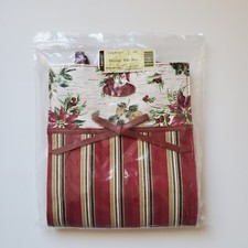 Longaberger Holiday Purse Gift Bag Small Tote Lunch Poinsettias Red Green Bow