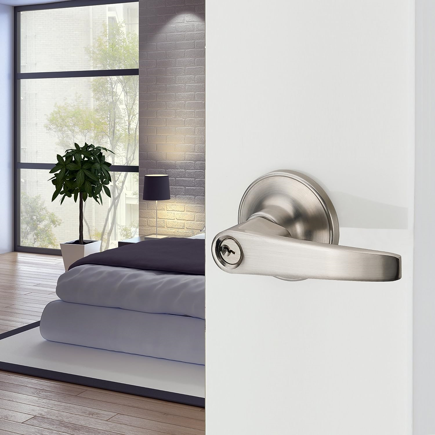HAIFUAN Door Lever Handle Lock, for Use of Entry, Passage, and Bathroom802K Key eBay