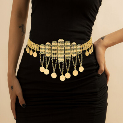 Women Golden Dance Pendant Waist Body Jewelry Belly Chains  display picture 1