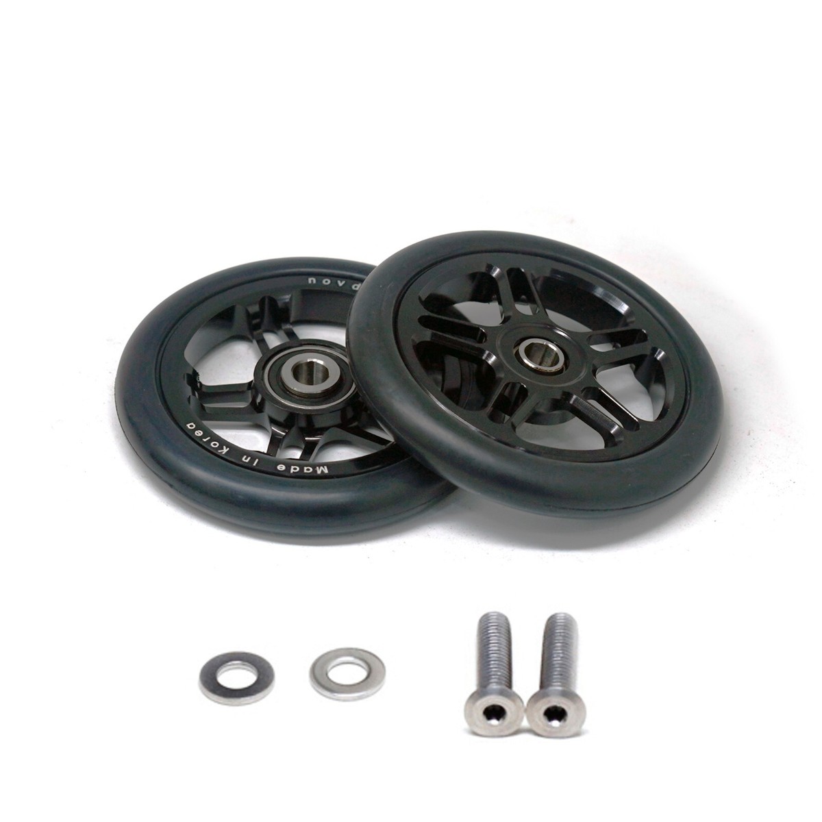 Roulettes Easy Wheels Novdesign Pour Brompton - Titane Mat, 60mm, Ultra-légères (90g)