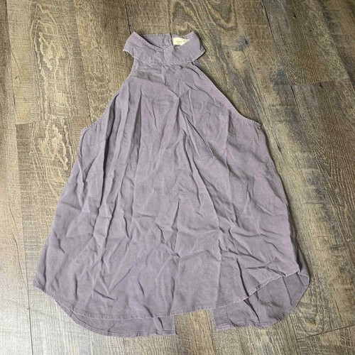 Cloth & Stone Tank Top Womens Size XS Purple Halter Neck Sleeveless Button Back