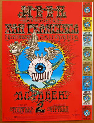 BG 105: Ween. Signed Flying Eyeball Concert Poster, Emek after