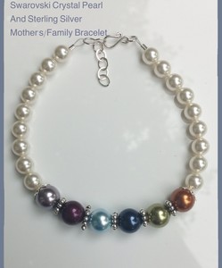 sterling silver family birthstone bracelet