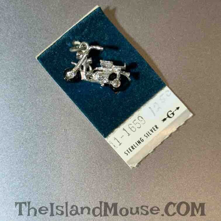 1960's Sterling Silver 925 MOTOR BIKE SCOOTER Pendant Bracelet Charm