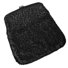 vintage Hand beaded made in Hong Kong evening clutch bag 9" x 8" purse