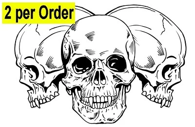 TEMITAT Skulls Temporary 2 Fake Tattoos Waterpoof Bikers No Fear Death Body Art Transfer
