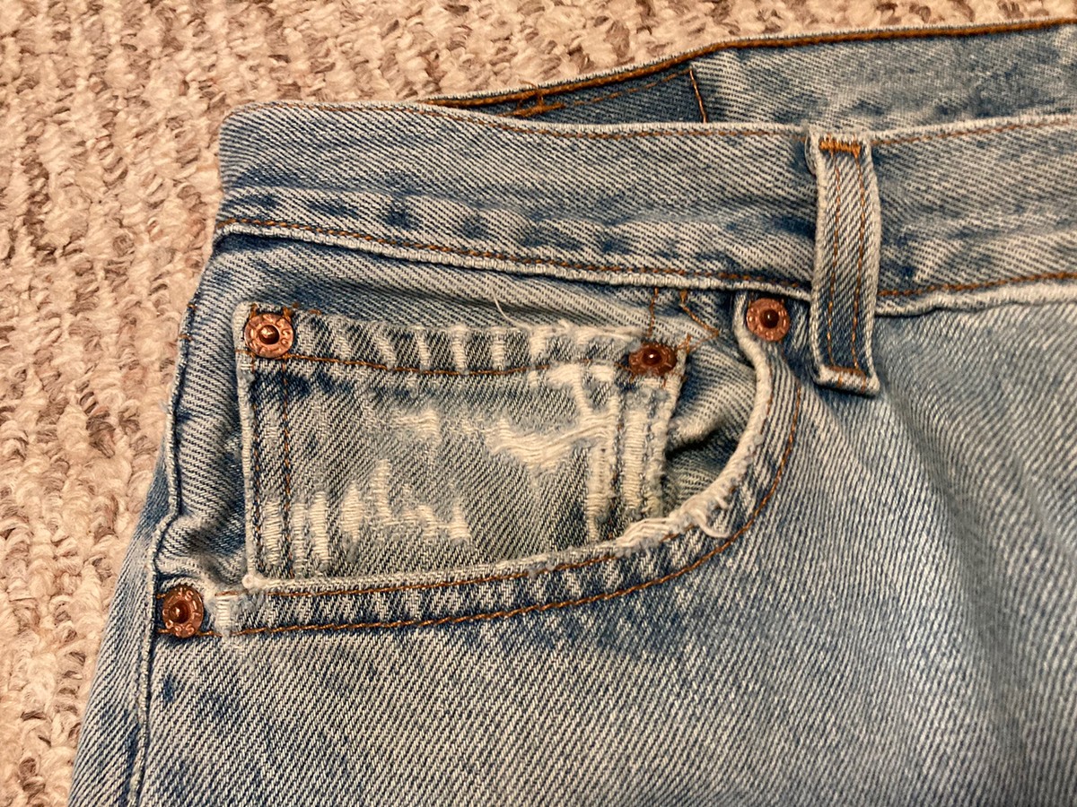 Vtg Levis 501 xx USA Denim Grunge Pants Button Fly Distressed Punk
