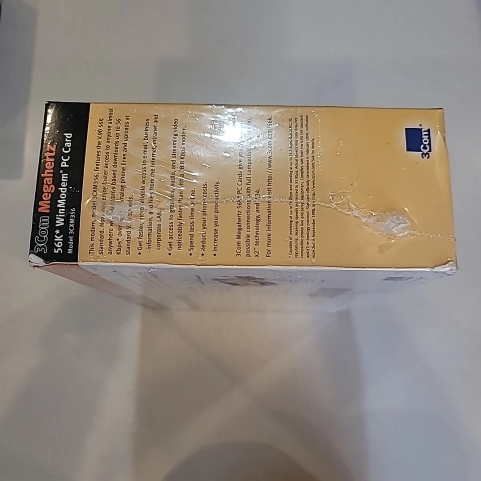 3COM Megahertz 56K WinModem PC Card with XJACK Connector (NEW IN BOX) - Image 4 of 4