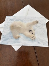 Polar Bear Christmas Winter Holiday Blessing and Wishes Christmas Greeting Card