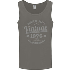 Vintage Year 50th Birthday 1976 Mens Vest Tank Top Charcoal