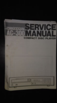 Proton ac-300 service manual repair original book compact disc cd player