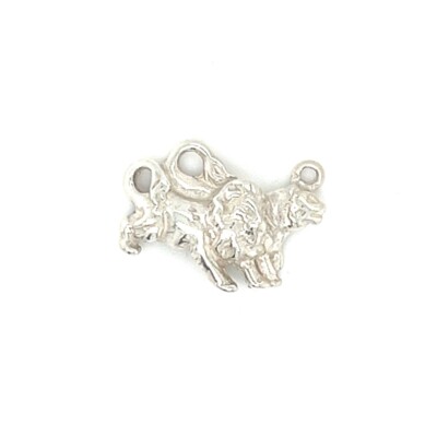 STERLING SILVER PAIR OF LIONS CHARM Zoo Safari Wildlife