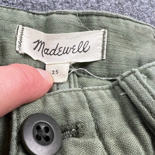 Madewell Pants Women 25 Green Tapered Leg Chino Casual High Rise Cotton * - Picture 7 of 11
