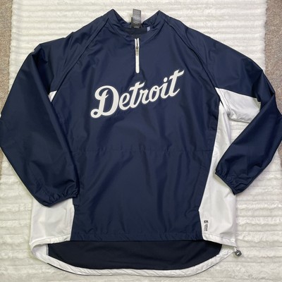 Majestic Detroit Tigers Jacket Cool Base Men's 2XL XXlarge 1/4 Zip Coaches Coat | eBay
