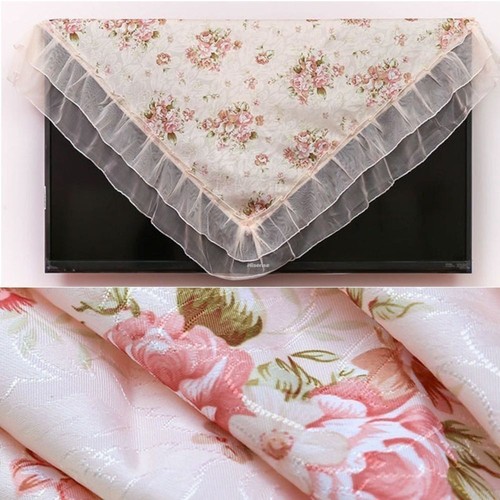 Dust-proof Lace Table Cloths Rectangular Table Cover Pink Flower Decoration - Picture 6 of 7