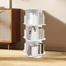 360° Rotating Bookshelf, 3 Tier Standing Bookcase, Small Corner Bookcase NEW