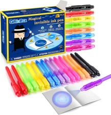 Invisible Ink Pen, 16PCS Spy Pen for Kids with UV Light Magic Marker for Secret 