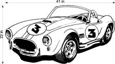 COBRA VINYL DECAL FOR GARAGE WALL / TRAILER / TOOLBOX CLASSIC CAR