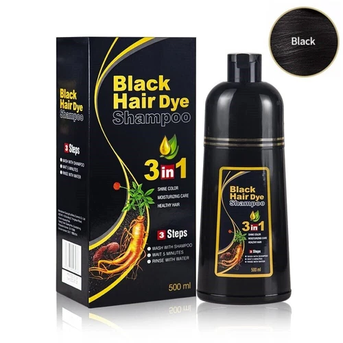 3 in 1 Hair Dye Shampoo 500ml Hair Color Shampoo Instant Hair Dye Plants Essence - Picture 9 of 15