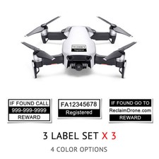 DJI Mavic Air - Drone Labels / Stickers, FAA UAS Registration  Phone , White