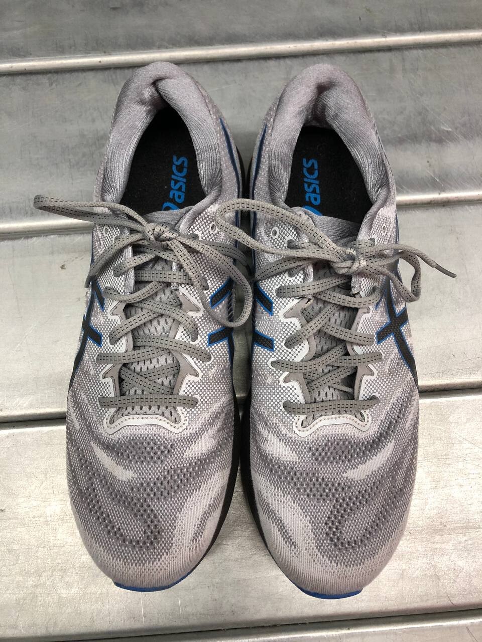 Asics Gel-Nimbus 23 Mens Size 14 Gray Blue Running Shoes 1011B004