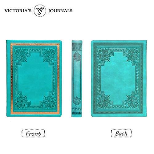 Leatherette Vintage Journal Hard Cover Lined Notebook Old Looking A5 Teal - 第 2/6 張圖片